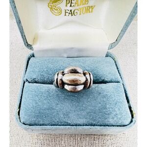 Vintage Sterling Silver 925 Ribbed Statement Ring Textured Band Size 6.5